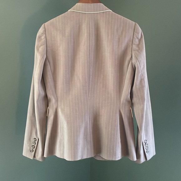 Tahari Womens Gray Striped One Button jacket - Picture 4 of 4